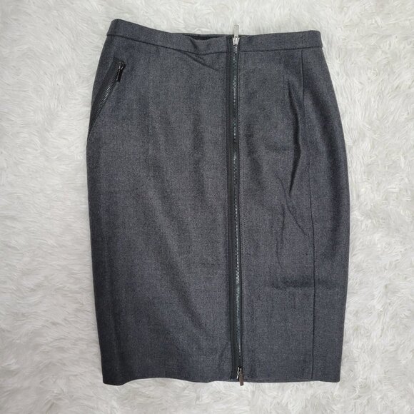 J. Crew 100% Wool Zip Front Knee Length Pencil Skirt - Size 4 - Picture 10 of 10